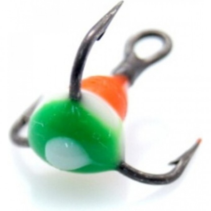 Крючок-тройник для приманок LUCKY JOHN с каплей цветной, №8, цвет ryb LJ99060-10