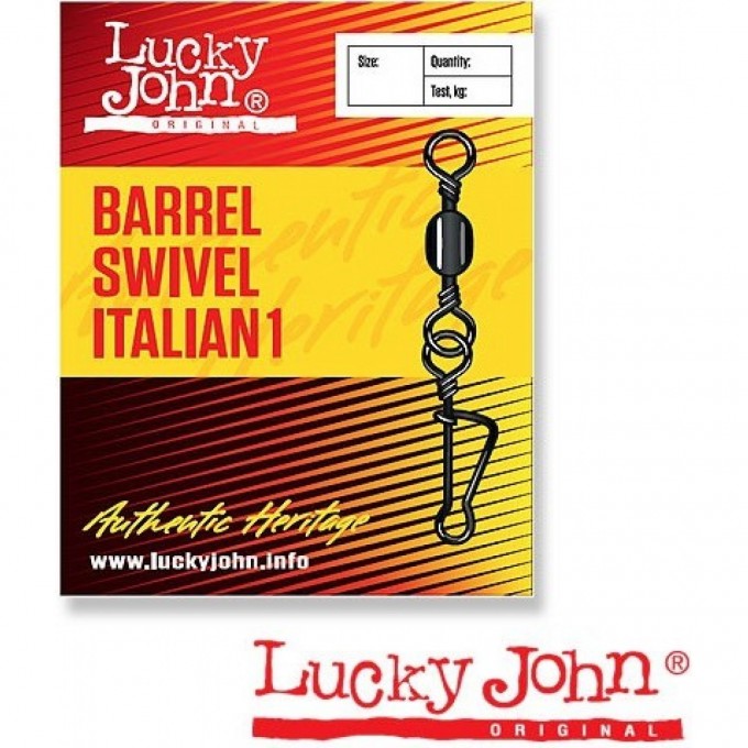 Вертлюг с застежкой LUCKY JOHN BARREL AND ITALIAN 003 5Шт. LJ5051-003