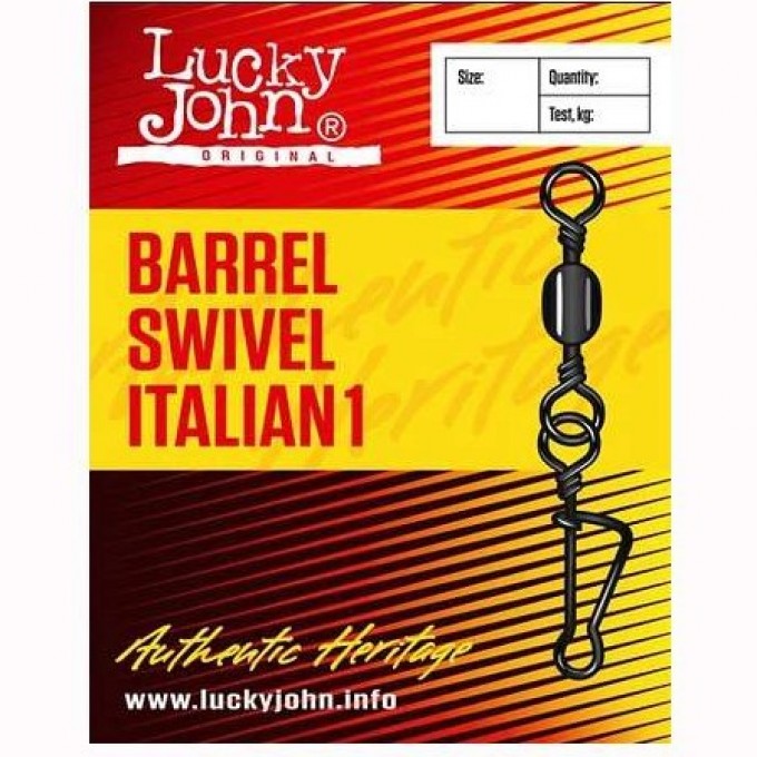 Вертлюг с застежкой LUCKY JOHN BARREL AND ITALIAN 5Шт. LJ5051-001