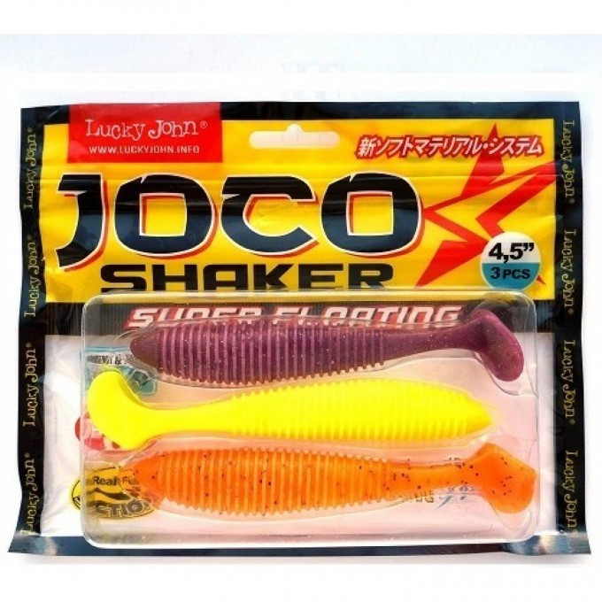 Виброхвост LUCKY JOHN JOCO SHAKER 4.5in (11,43 см), цвет mix2 3шт 140303-MIX2