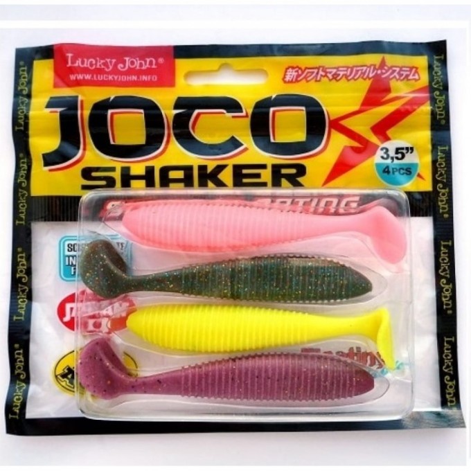 Виброхвосты LUCKY JOHN JOCO SHAKER 3.5in (8,89 см), цвет mix 4Шт. 140302-MIX1